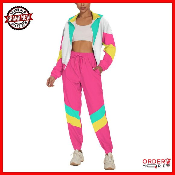 Women's 2-Piece Windbreaker Tracksuit Set Polyester-Spandex Blend Lightweight